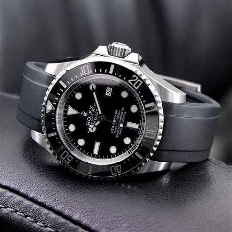 rolex black rubber band|Rolex with black rubber band.